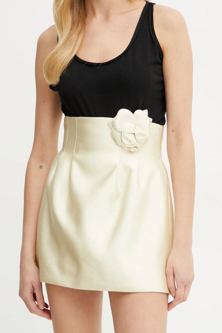 Sukňa Elisabetta Franchi žltá farba, mini, puzdrová, GOT8251E2
