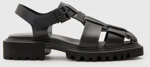 Kožené sandále AllSaints Tess Sandal dámske, čierna farba, W041FC