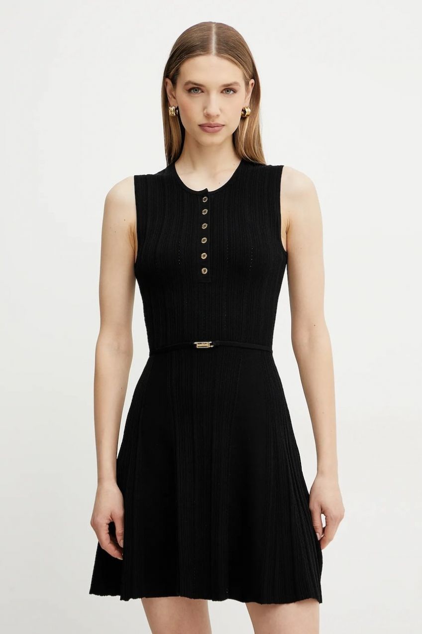Šaty Marciano Guess GIADA čierna farba, midi, áčkový strih, 5GGK26 5874Z