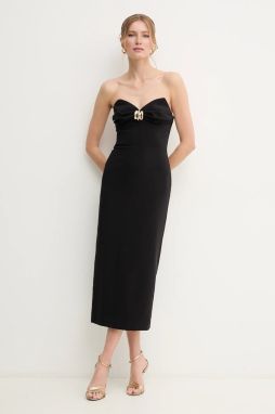 Šaty Elisabetta Franchi čierna farba, mini, priliehavé, AB76951E2