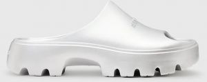 Šľapky AllSaints Eclipse Slider dámske, strieborná farba, na platforme, W033FC