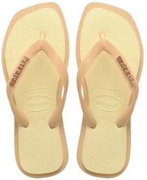 Šľapky Havaianas TOP SQUARE FUSION dámske, béžová farba, 4149944.0570