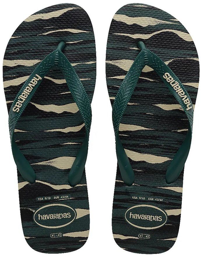Šľapky Havaianas TOP CAMU PANTANAL pánske, zelená farba, 4141398.5266