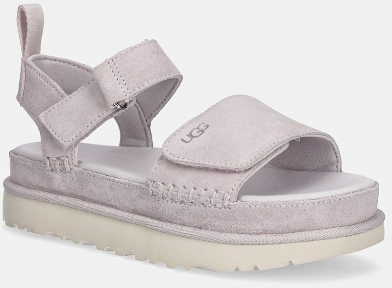 Semišové sandále UGG Goldenstar dámske, ružová farba, na platforme, 1136783-BYF