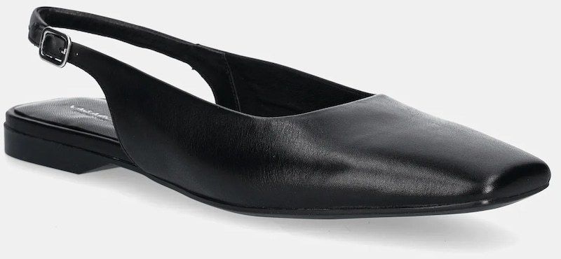 Kožené balerínky Vagabond Shoemakers DELIA čierna farba, s otvorenou pätou, 5907-201-20