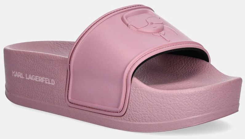 Šľapky Karl Lagerfeld KONDO MAXI dámske, ružová farba, na platforme, KL80819M