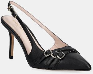 Kožené lodičky Guess SLING BACK BUCKLE S čierna farba, 5GGZ31 7324A
