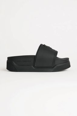 Šľapky Karl Lagerfeld KONDOMINIUM dámske, čierna farba, na platforme, KL88819
