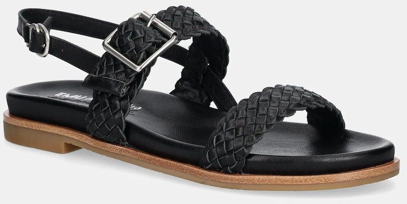 Kožené sandále Emu Australia Hyams dámske, čierna farba, W13175 Black