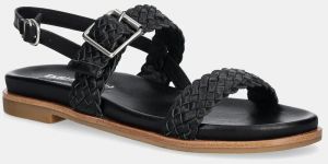Kožené sandále Emu Australia Hyams dámske, čierna farba, W13175 Black