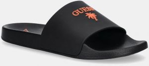 Šľapky Guess SLIDES PALMA pánske, čierna farba, F5GZ05 BB00F