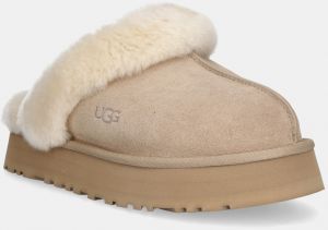Semišové papuče UGG Disquette béžová farba, 1122550-SAN