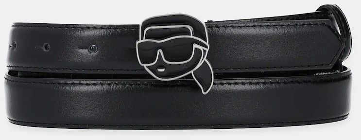 Kožený opasok Karl Lagerfeld dámsky, čierna farba, A2W33073