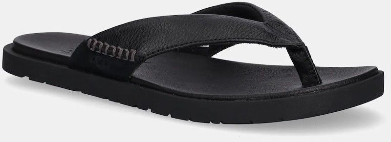 Kožené žabky UGG Seaside II Flip pánske, čierna farba, 1166610-BLK