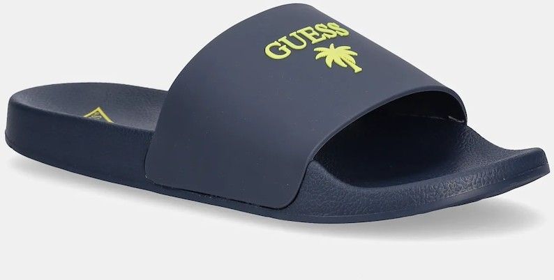 Šľapky Guess SLIDES PALMA pánske, tmavomodrá farba, F5GZ05 BB00F