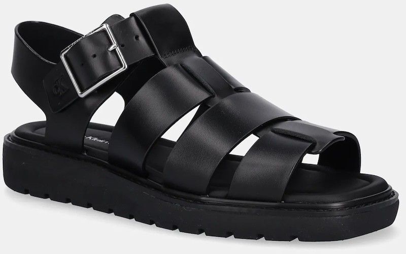 Sandále Calvin Klein Jeans SQ MOLDED SDL FISHERMAN MG WN dámske, čierna farba, YW0YW01700