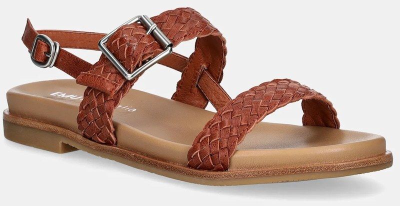 Kožené sandále Emu Australia Hyams dámske, hnedá farba, W13175 Tan