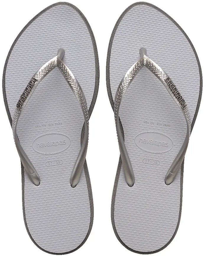 Šľapky Havaianas SLIM POINT dámske, šedá farba, 4149584.5178