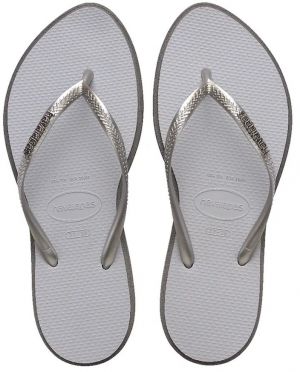 Šľapky Havaianas SLIM POINT dámske, šedá farba, 4149584.5178