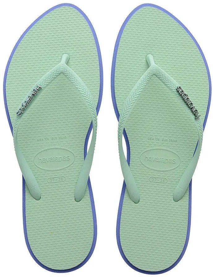 Šľapky Havaianas SLIM POINT dámske, tyrkysová farba, 4149584.3562