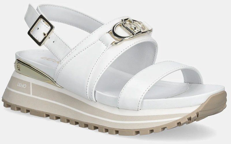 Kožené sandále Liu Jo LIU JO MAXI WONDER SANDAL 30 dámske, biela farba, na platforme, BA5081P010201111
