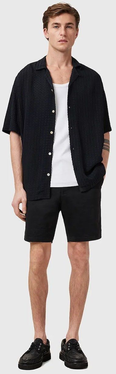 Šortky AllSaints NEIVA pánske, čierna farba, M037TC