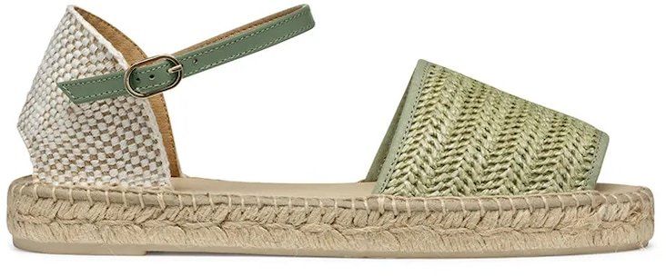 Espadrilky Geox D LAMPEDUSA zelená farba, D55V0B 02MLM C3ZH6