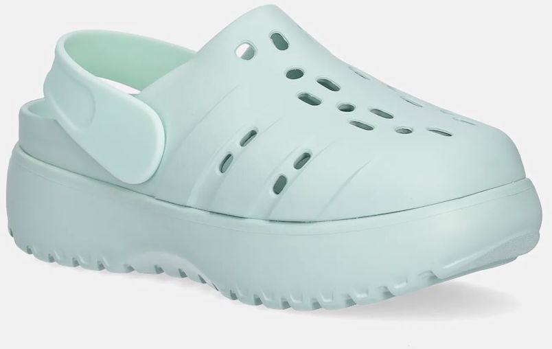 Šľapky adidas Adilette Clog Platform dámske, tyrkysová farba, JR2625