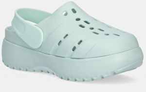 Šľapky adidas Adilette Clog Platform dámske, tyrkysová farba, JR2625