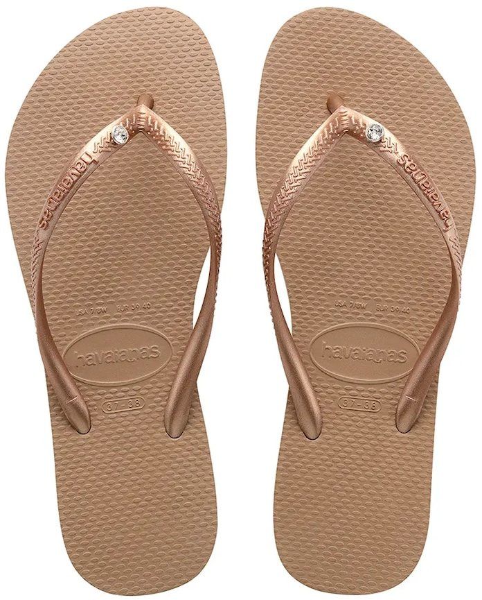 Šľapky Havaianas SLIM dámske, zlatá farba, 4145651.3581