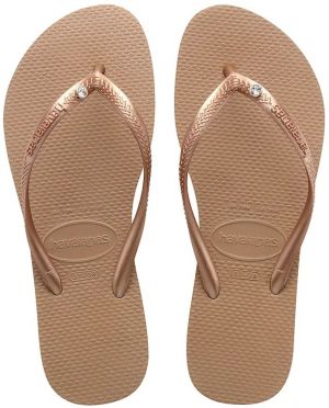 Šľapky Havaianas SLIM dámske, zlatá farba, 4145651.3581