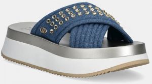 Šľapky Liu Jo DREAMY SANDAL 05 dámske, tmavomodrá farba, na platforme, BA5091TX474S3206