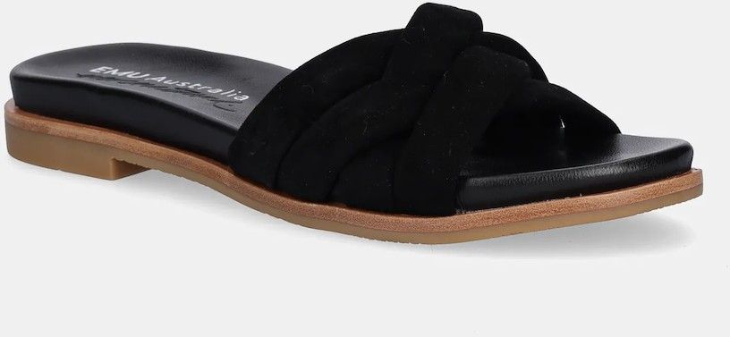 Semišové šľapky Emu Australia Ikara dámske, čierna farba, W13054 Black