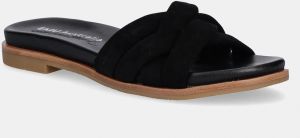 Semišové šľapky Emu Australia Ikara dámske, čierna farba, W13054 Black