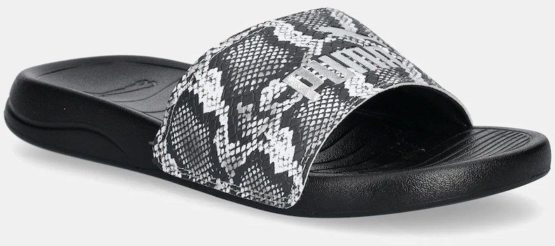 Šľapky Puma Popcat 20 Snake Chic dámske, strieborná farba, 401706