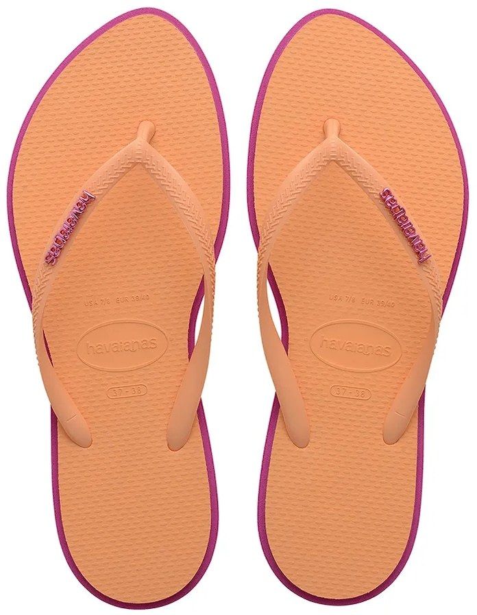 Šľapky Havaianas SLIM POINT dámske, oranžová farba, 4149584.4622