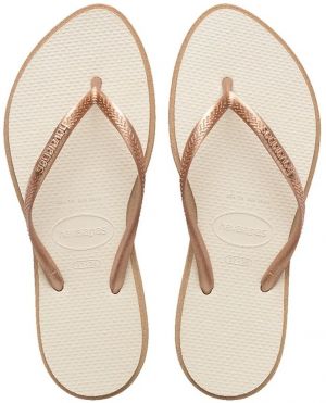 Šľapky Havaianas SLIM POINT dámske, béžová farba, 4149584.6842