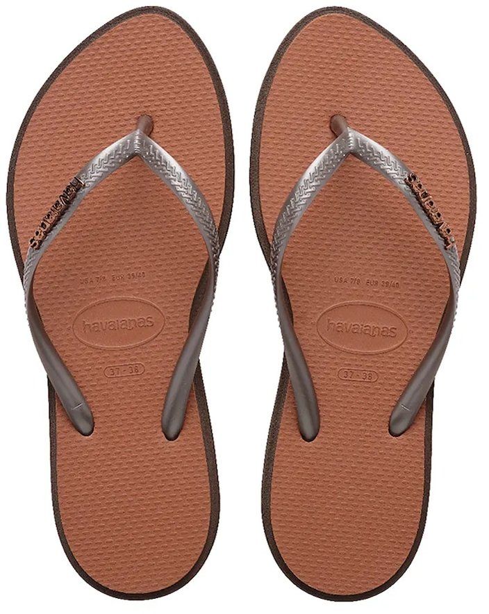 Šľapky Havaianas SLIM POINT dámske, hnedá farba, 4149584.0727