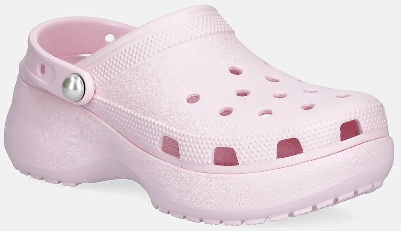 Šľapky Crocs Classic Platform Pearl Clog dámske, ružová farba, na platforme, 211231-6ZW