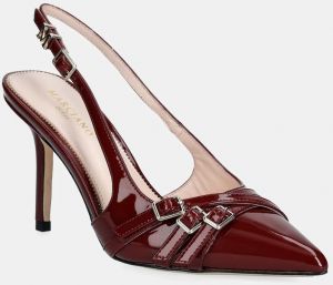Kožené lodičky Guess SLING BACK BUCKLE S červená farba, 5GGZ31 7231A