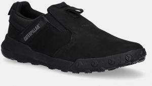 Nubukové tenisky Caterpillar HEX READY SLIP ON pánske, čierna farba, P726106