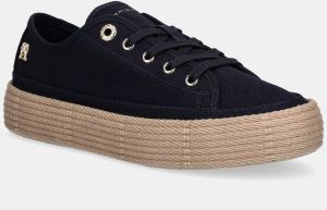 Tenisky Tommy Hilfiger VULC ESPADRILLE SNEAKER tmavomodrá farba, FW0FW08404