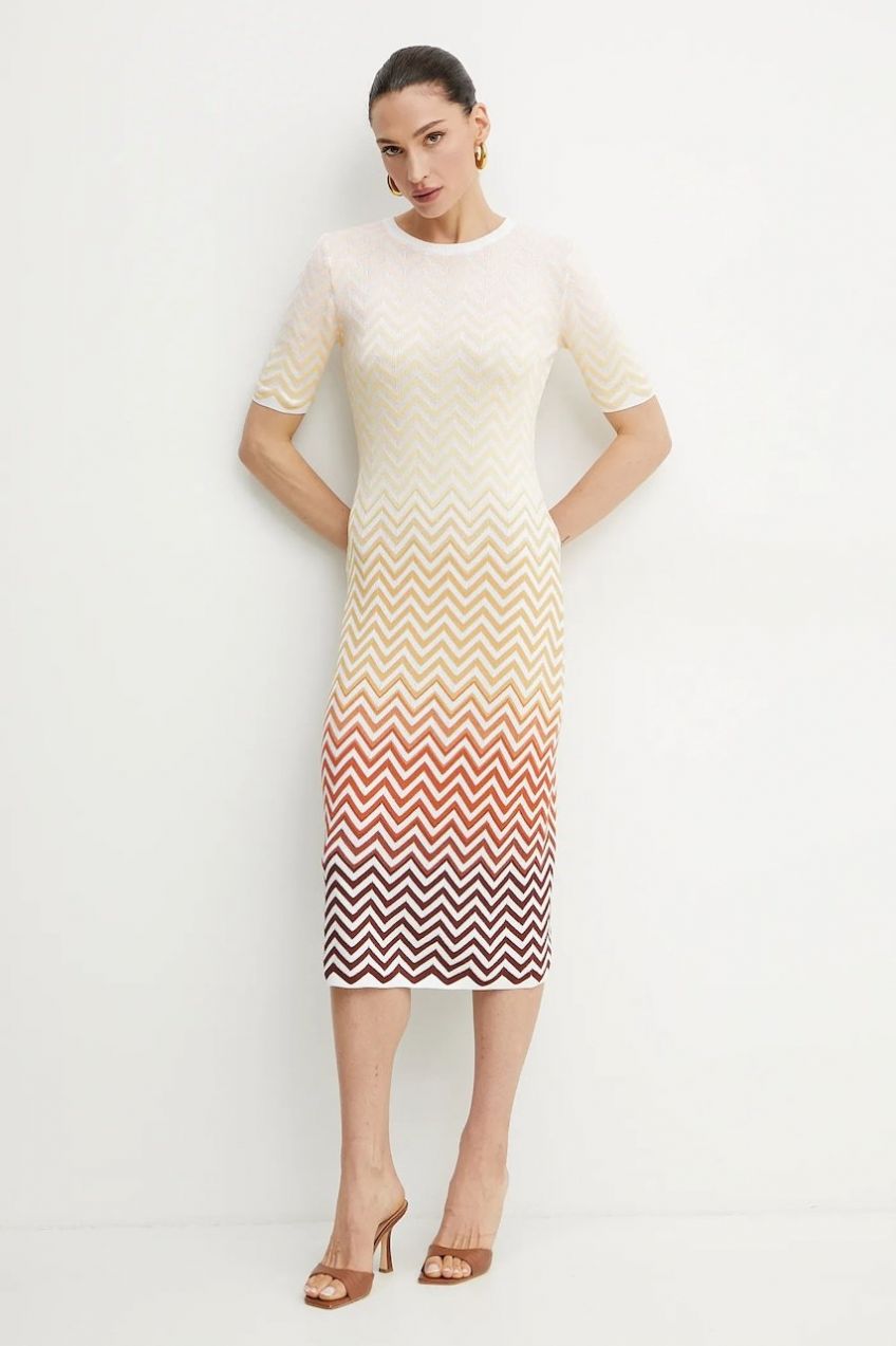 Šaty Missoni biela farba, midi, priliehavé, DS25SG0T.BK044V