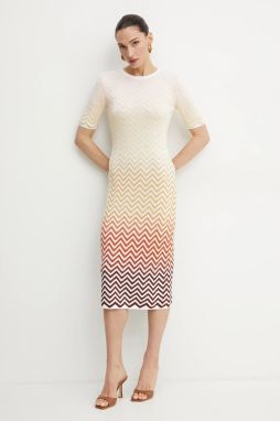 Šaty Missoni biela farba, midi, priliehavé, DS25SG0T.BK044V