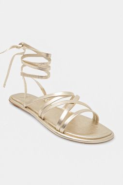 Kožené sandále Weekend Max Mara FIABE dámske, zlatá farba, 2515521095600