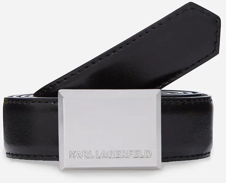 Kožený opasok Karl Lagerfeld dámsky, čierna farba, A2W33051