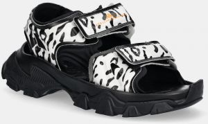Sandále adidas by Stella McCartney Hika Sandal Canvas AOP dámske, čierna farba, IF1797