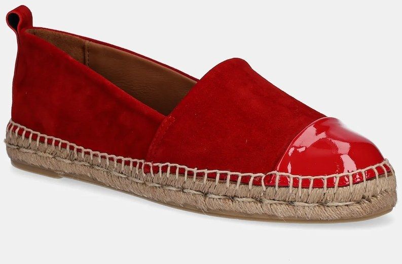 Semišové espadrilky Billi Bi červená farba, na platforme, A6700