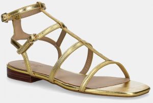 Kožené sandále Lauren Ralph Lauren Everley Gldr dámske, zlatá farba, 802978208001