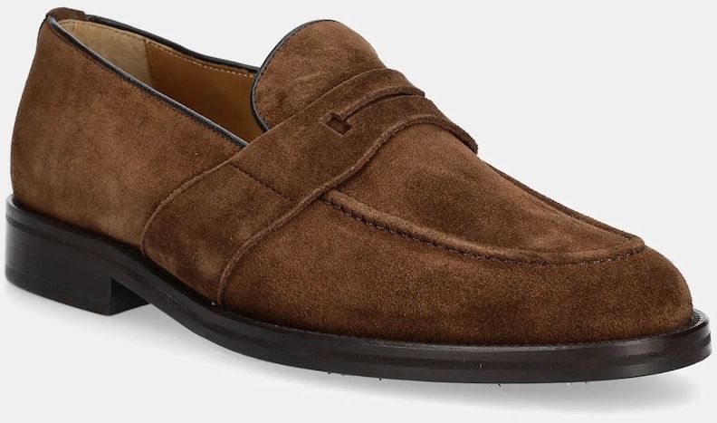 Semišové mokasíny Hackett London COLLIN HALL pánske, hnedá farba, HMS21468